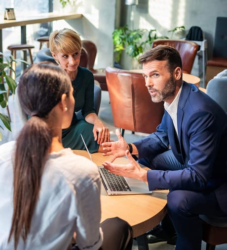 An advisor providing support to his business partners