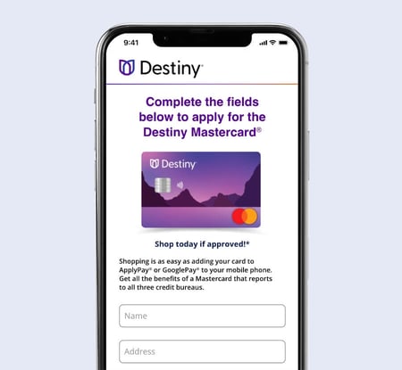 Our Destiny application viewed on a mobile phone