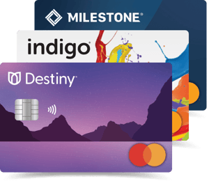 Our Destiny, Indigo and Milestone card offerings.